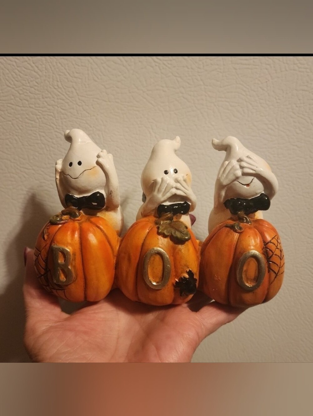 HALLOWEEN HEAR NO EVIL,SPEAK NO EVIL,SEE NO EVIL GHOSTS.